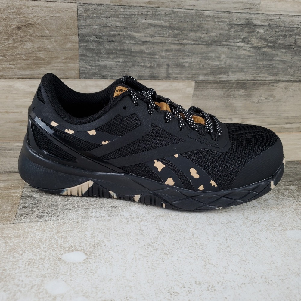 Reebok Nanoflex TR Womens Work Shoes Sz 8 W Athletic Black Comp Toe Sneakers